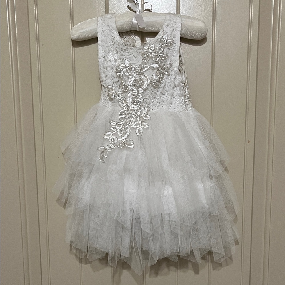 White Lace and Tulle Dress
